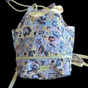 Vera Bradley Sunny Garden ReActive Backpack Sport Bag Yellow Floral Huge NWOT